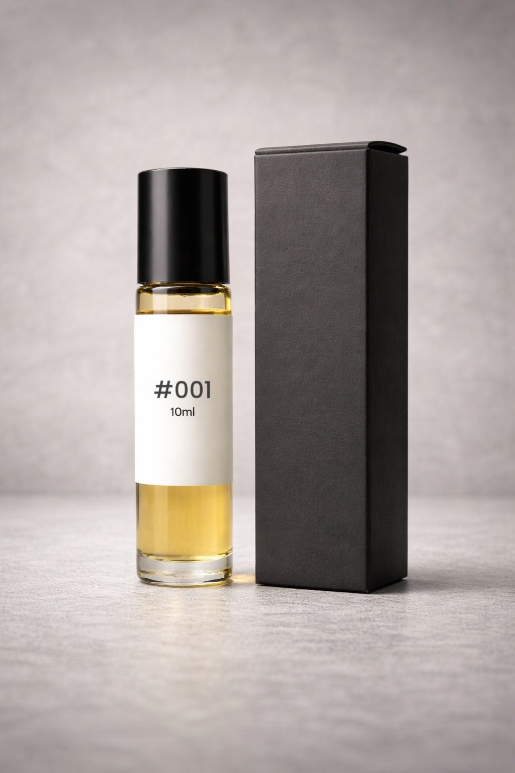 Ascend #001 roll-on next to its black gift box